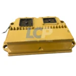 Close-up of electrical connectors on Caterpillar 3722908 CPU Controller for petroleum gen sets.