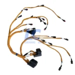 Close-up of the moisture-sealed industrial connectors and vibration-resistant looming on the 468-2721 harness.