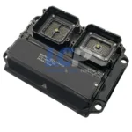 Close-up of 372-2902 identification labels on a remanufactured Caterpillar Engine Control Unit.