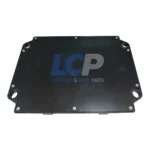 Detailed electrical connector view of the CAT 2741957 ECU with quality inspection and 12-month warranty seal.
