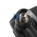 Detailed electrical connector view of the CAT 3223603 ECU with quality inspection and 12-month warranty seal.