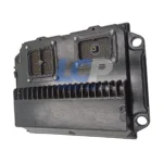Detailed electrical connector view of the CAT 3722912 ECU with quality inspection and 12-month warranty seal.