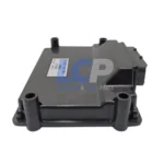 Detailed electrical connector view of the CAT 4897907 ECU with 12-month quality inspection seal.