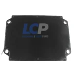 Detailed electrical connector view of the Perkins T402852 ECU with quality inspection seal.