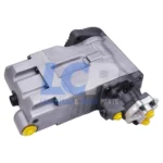 Close-up of part number 319-0677 10R-8899 on Caterpillar C7 fuel injection pump for identification.