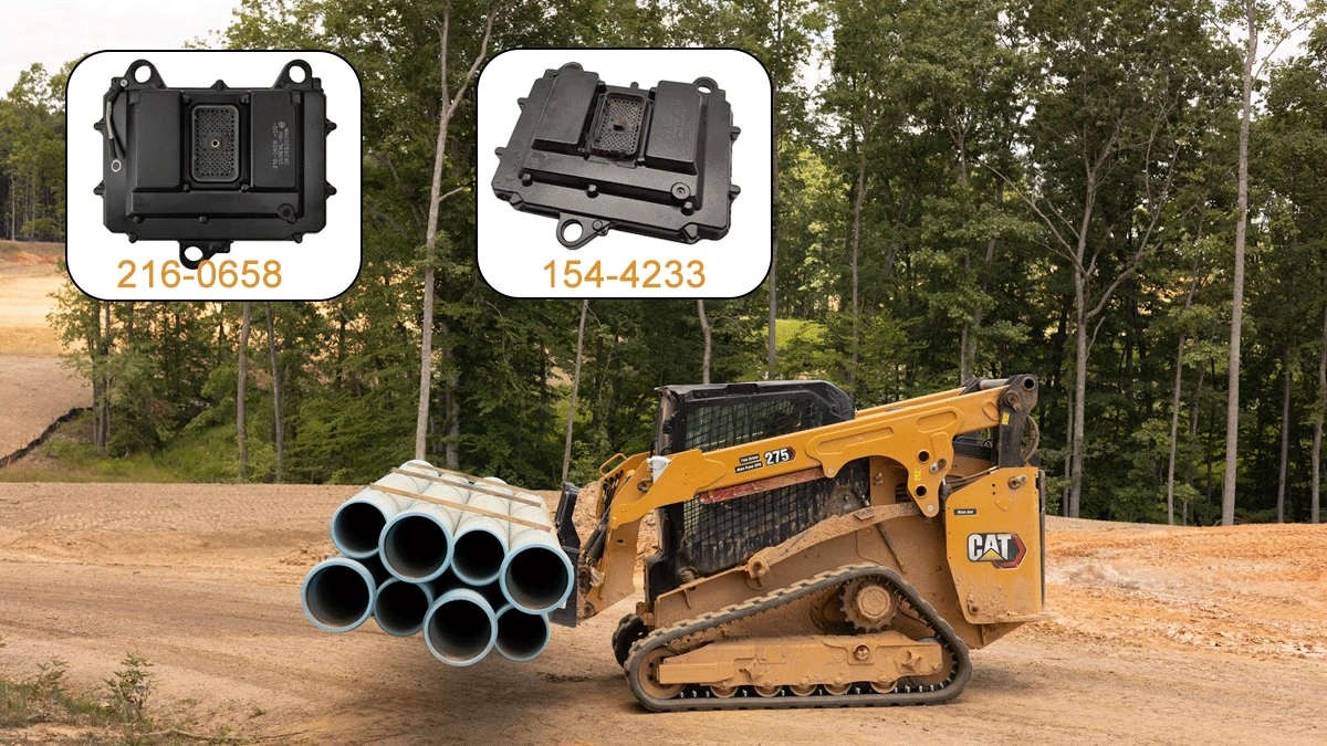 154-4233 (10R-8097) Interlock ECM for CAT skid steer & multi terrain loaders. Plug-and-play, no programming. Fits 216B–287B series.