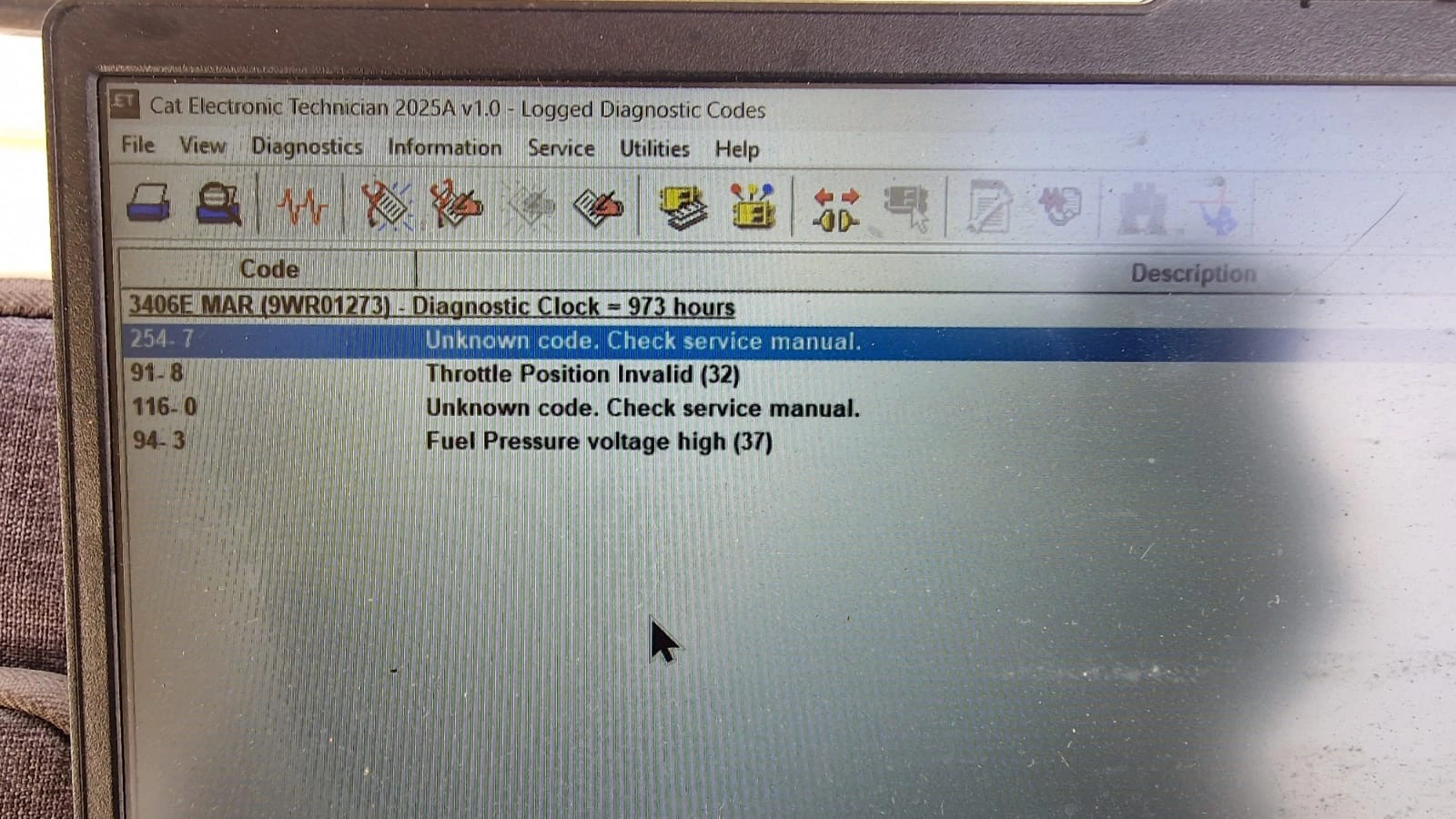 CAT Electronic Technician ET Diagnostic Test for Caterpillar 3406E ECM