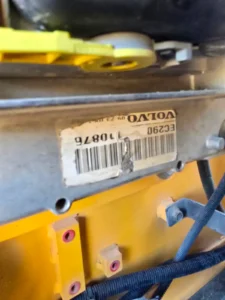 Volvo EC290 Excavator Serial Number and Engine Nameplate Data